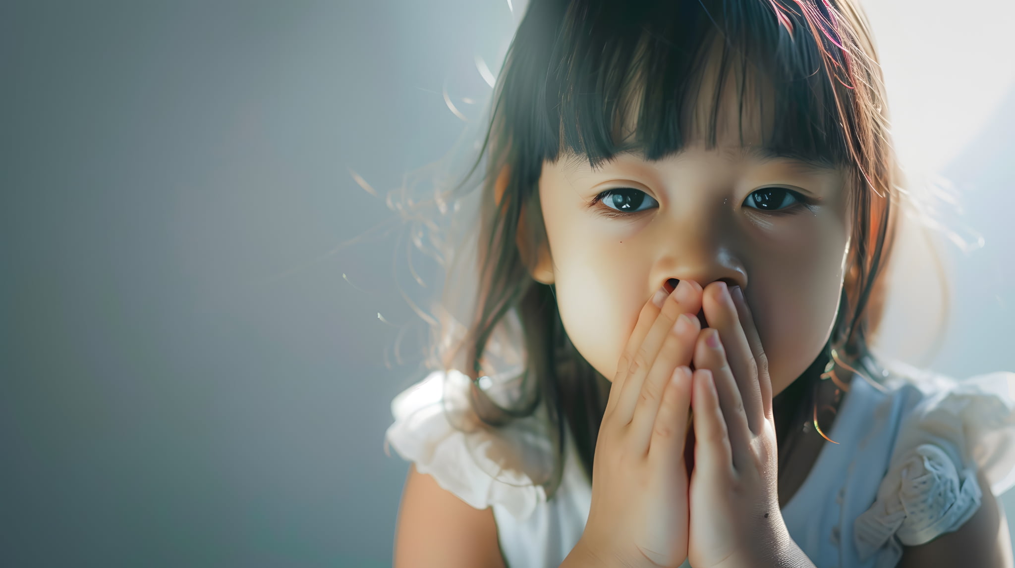 すきっ歯を放置してコンプレックスになった口元を隠す子ども