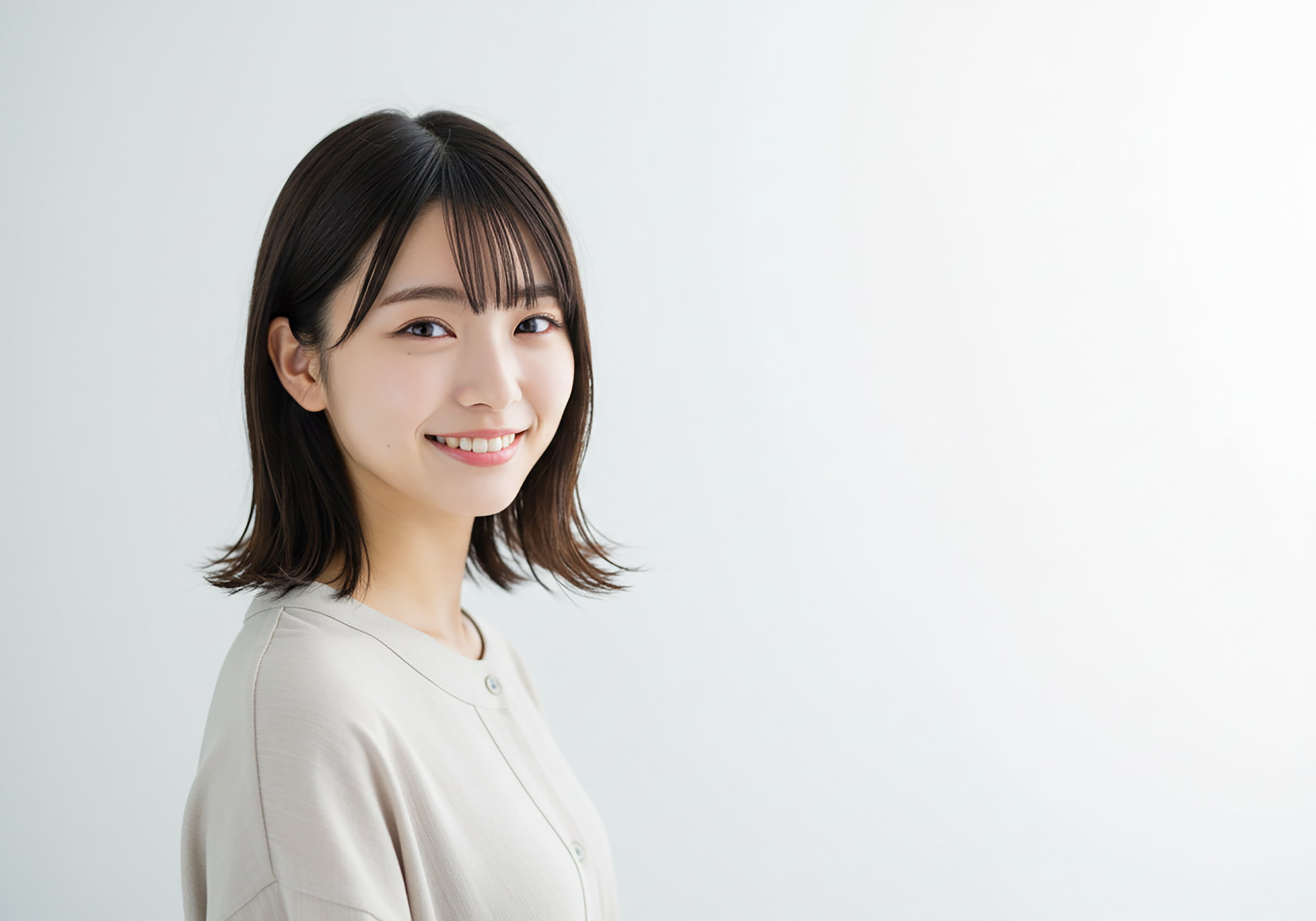 適切な歯磨きで歯周病を予防している笑顔の女性